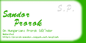 sandor prorok business card